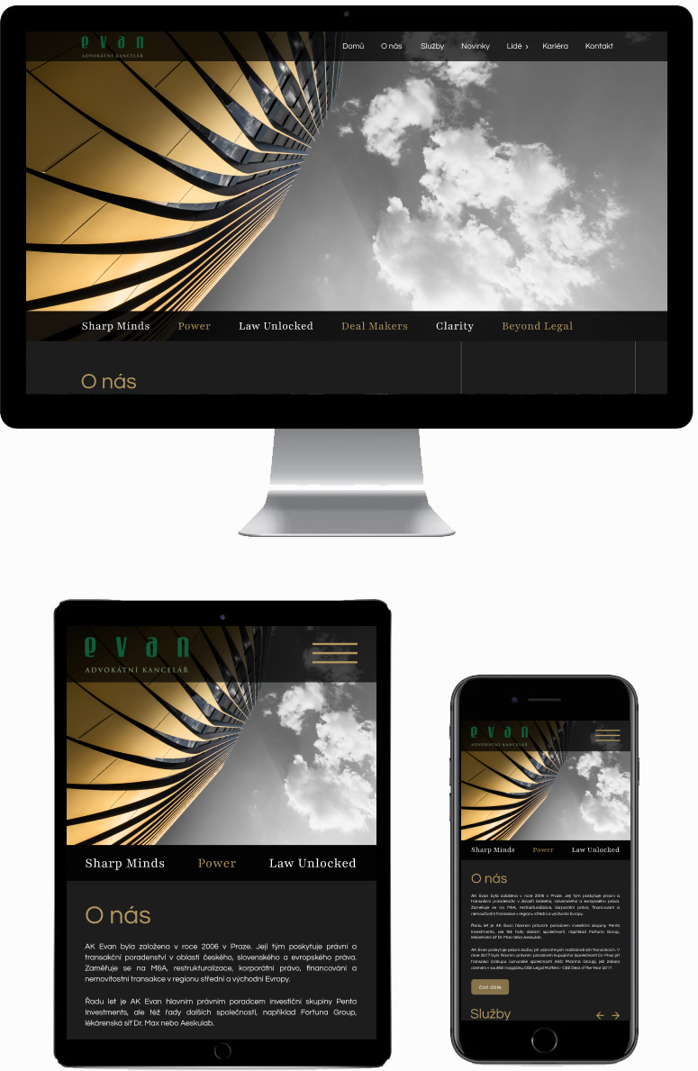 Corporate website for the company AK Evan