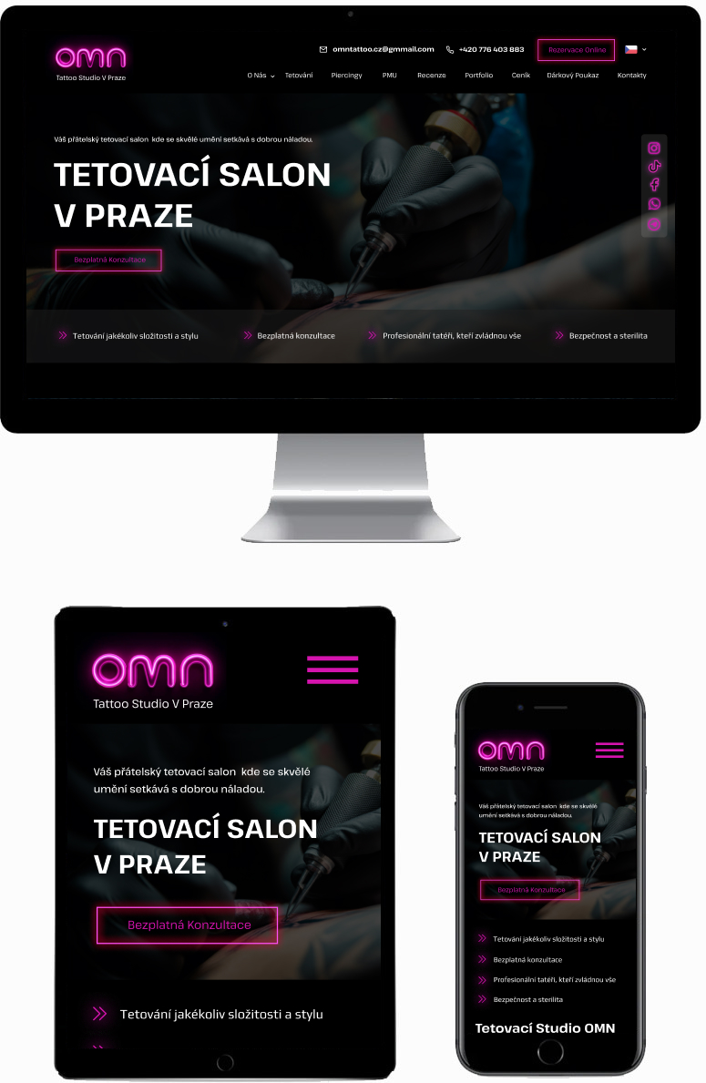 Лендінг для studio OMN Tattoo