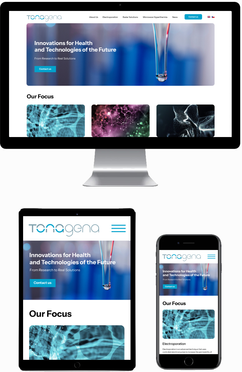 Firemní webové stránky pro společnost Tonagena