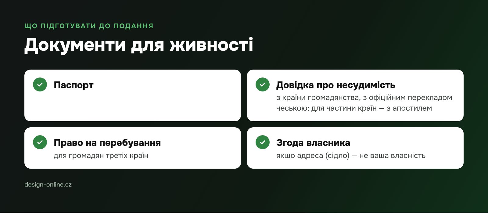 Документи для живності — що підготувати до подання